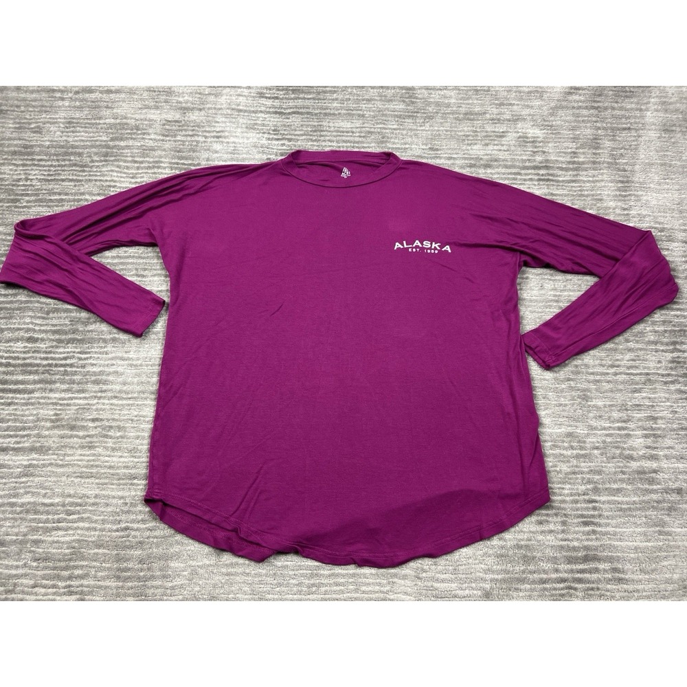 Ace Alaska Shirt Womens Medium‎ Purple Long Sleeve Rayon Blend